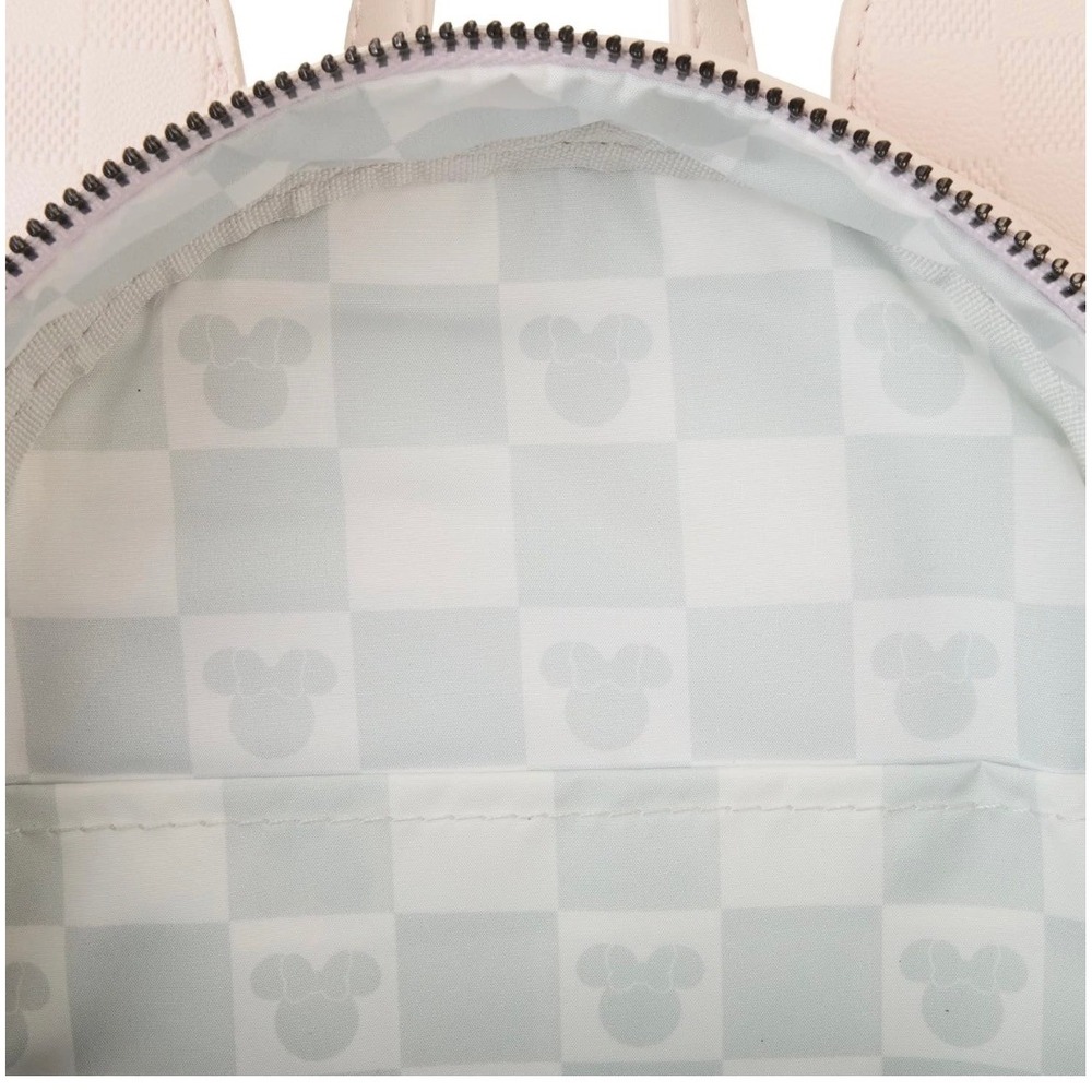 Disney Loungefly Minnie Mouse Checkered Texture Mini Backpack NWT - Picture 5 of 9